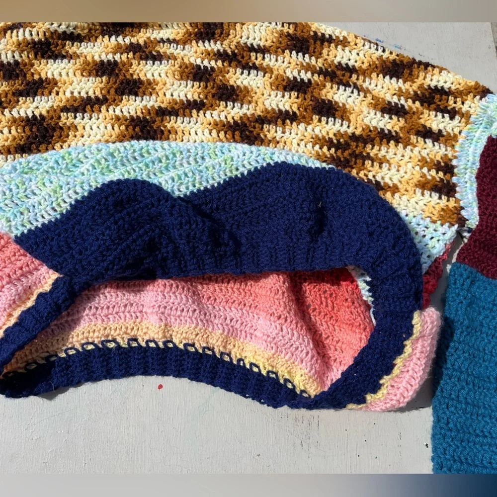 Women's Knit Crochet Sweater Multicolor Solid NO SIZE Balloon Cottage‎ Grandma